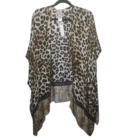 NWT Chico's Women's Animal Print High-Low Kimono One Size - Picture 1 of 6
